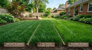 Kentucky Bluegrass vs Fescue vs Ryegrass