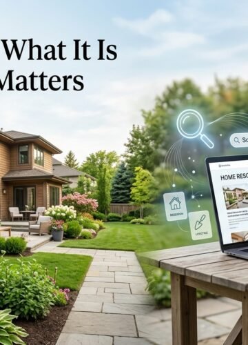 SosoActive digital media research alongside a modern American home and garden